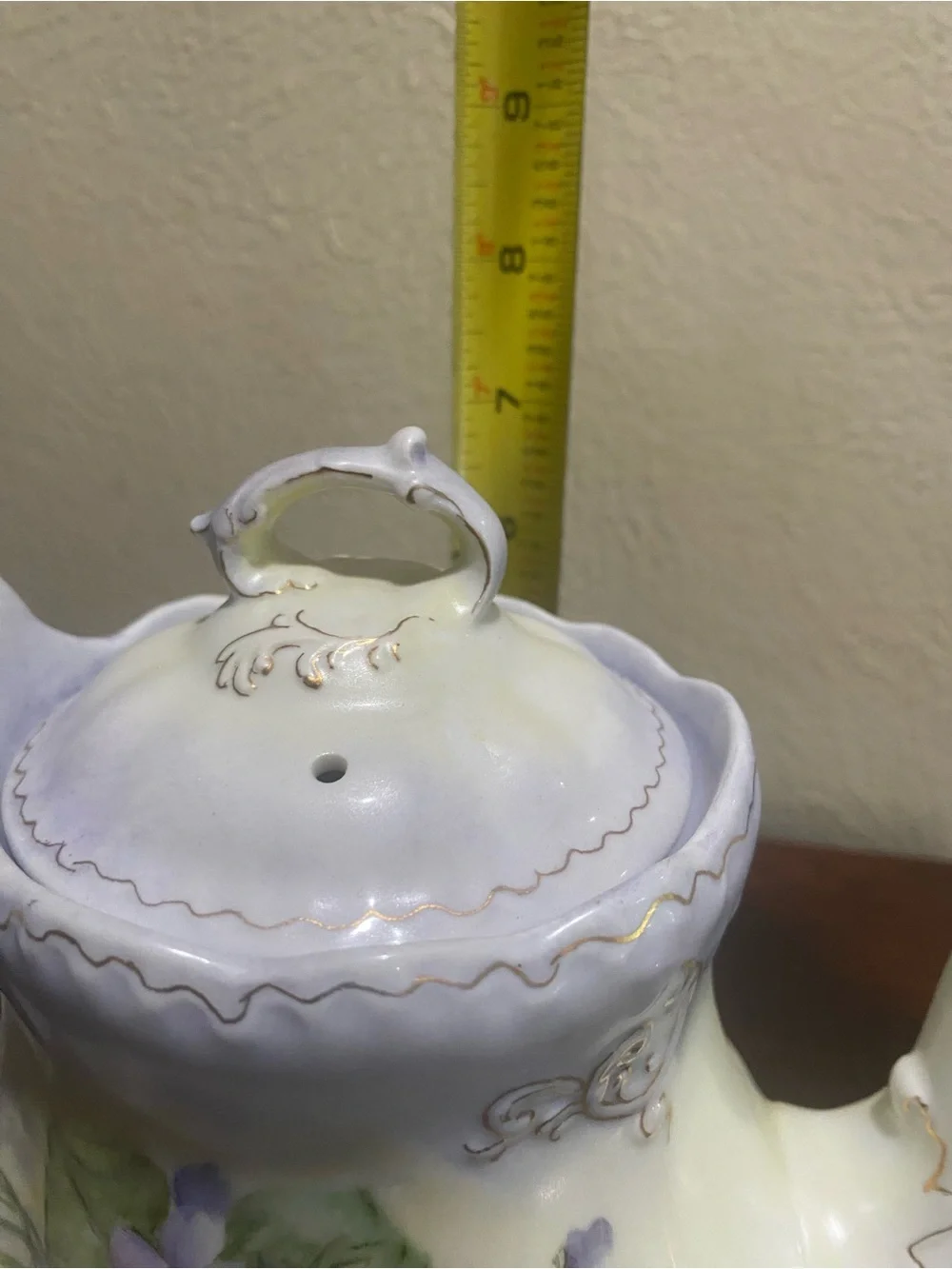 Vintage, Victorian Cottage core, Hand Painted Porcelain, 3 Piece Tea Serving Set
